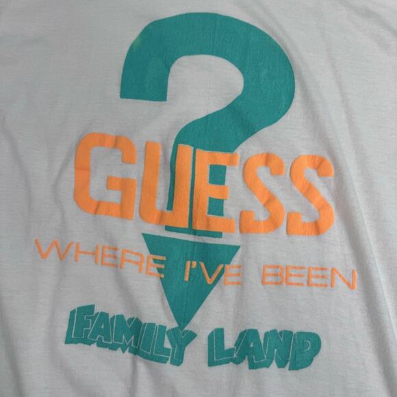 Vintage Guess Where I’ve Been Question Promo T-Shirt XX-Large Single Stitch USA - Picture 2 of 7